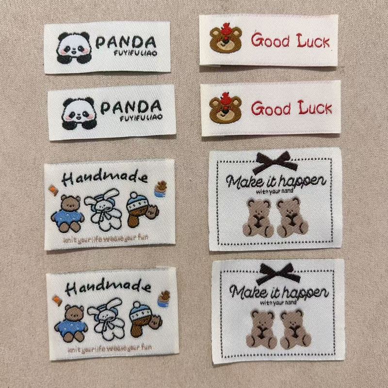 可爱小熊爱心商标卡通织唛手账本玩具帽子娃衣装饰大标辅料布标|undefined