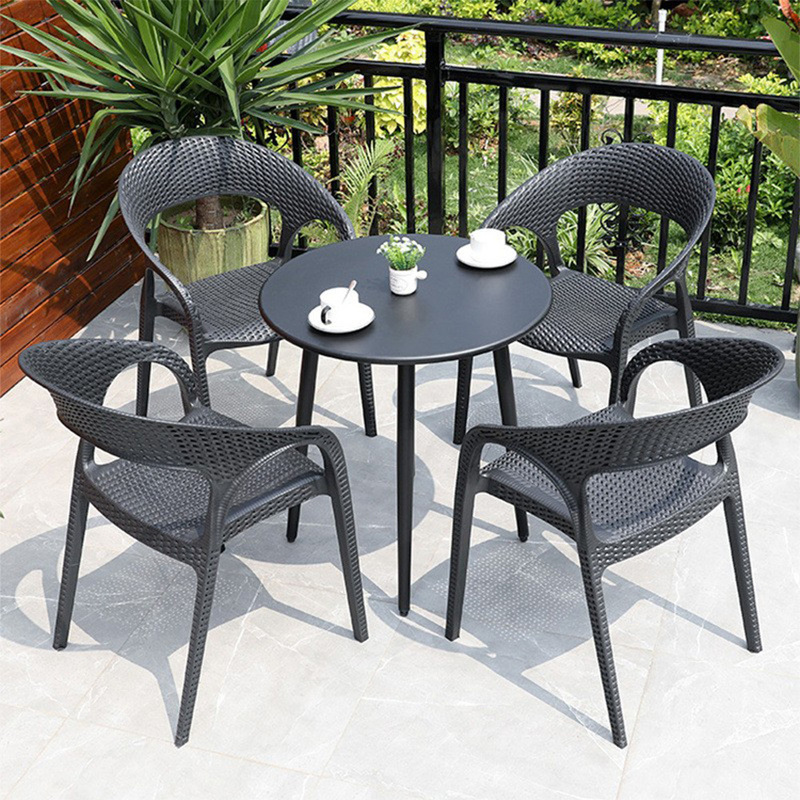 Outdoor Table and Chair Courtyard Garden Balcony Chair Imitation Rattan Chair Three-piece Set Leisure Terrace Outdoor Table and Chair