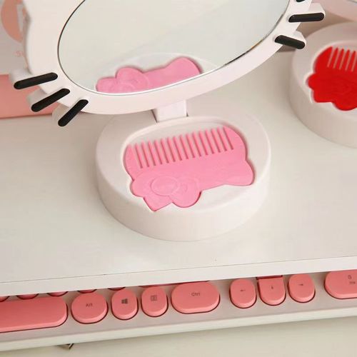 Creative Cartoon Cute Wash Towel Comb Mirror Ins Style Desktop Mirror Dormitory Makeup Mirror Wholesale