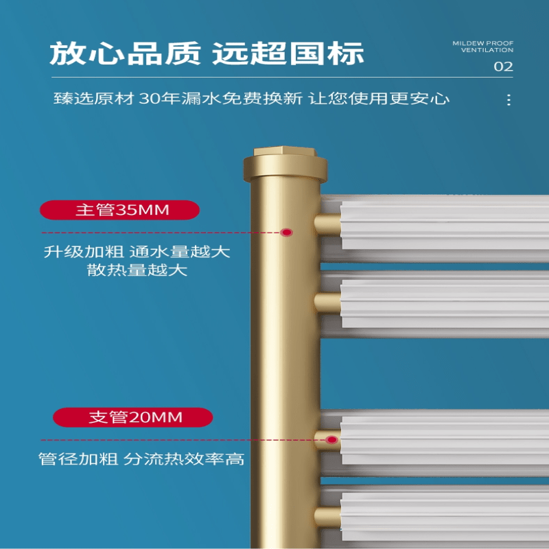 京鼎铜铝复合小背篓暖气片家用卫生间水暖散热器壁挂式毛巾置物架