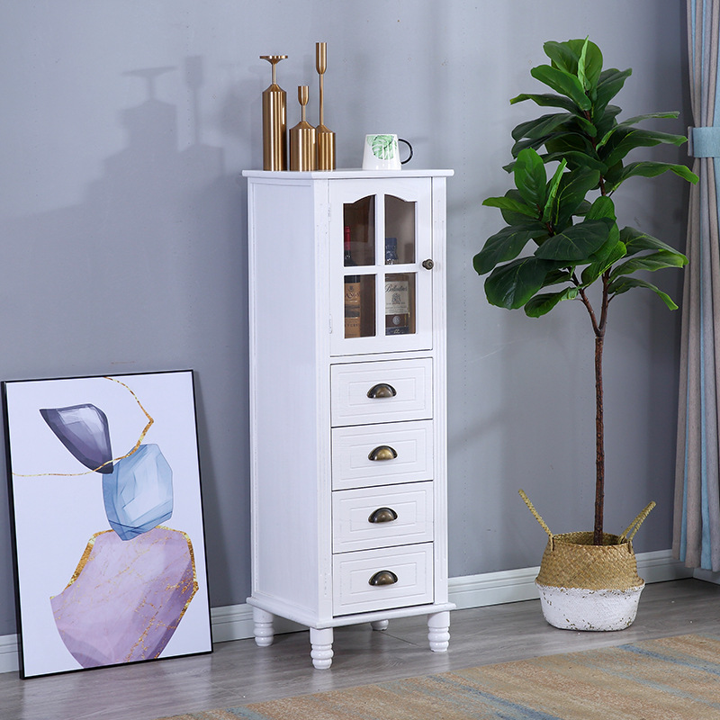 American retro meseta de cabecera de madera sólida hendidura pequeño vinícola tipo cajón 40CM gabinete de almacenamiento TV sala de estar vertical