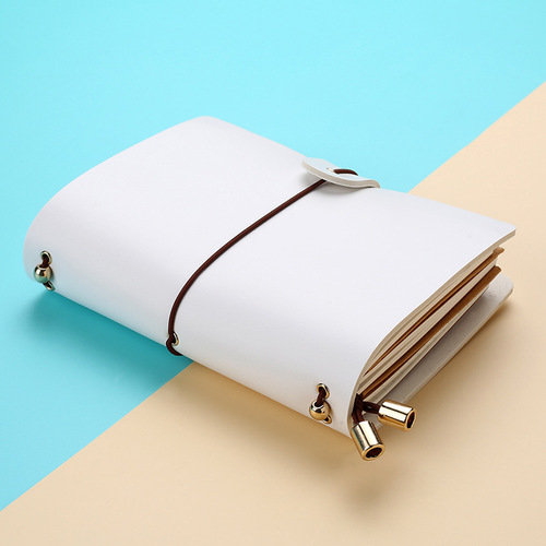 Simple PU leather diary solid color hand ledger student notebook writing notepad soft leather thickened wholesale