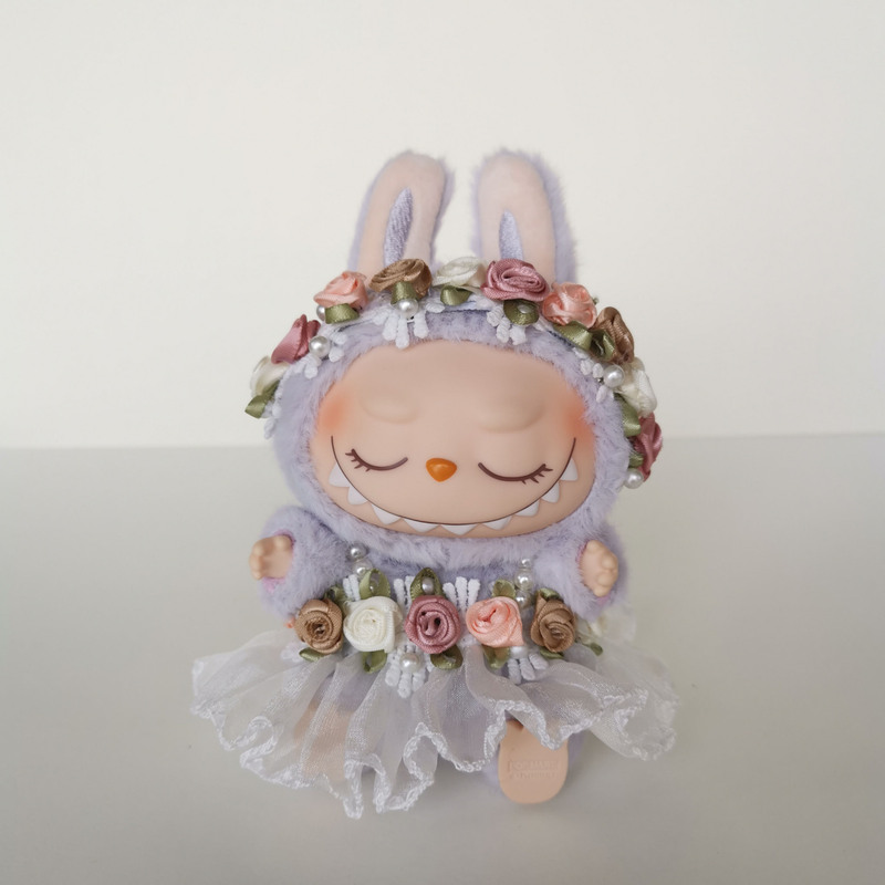 Blind Box Rab Labubu doll Cute Sitting Skirt Second Generation Rab Wearing