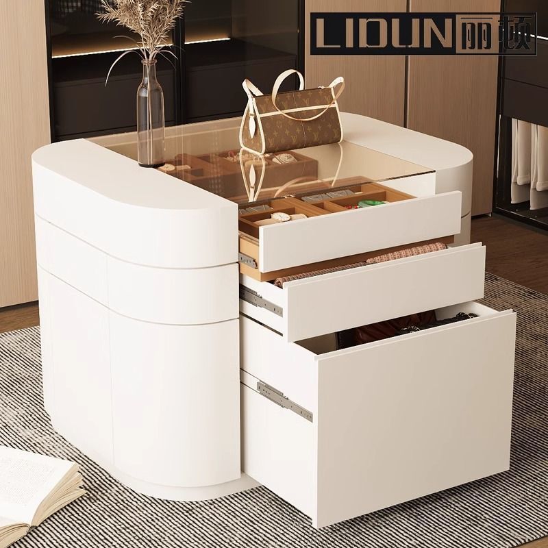 落地首饰柜现代简约衣帽间中岛柜家用首饰展示柜落地其他中国大陆