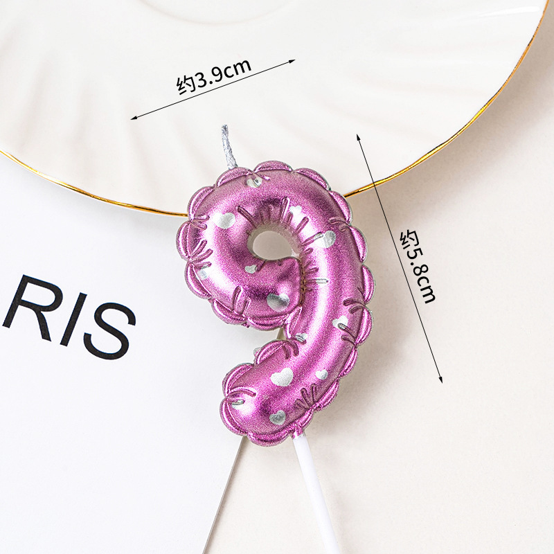 Vela digital de globo rosa 9