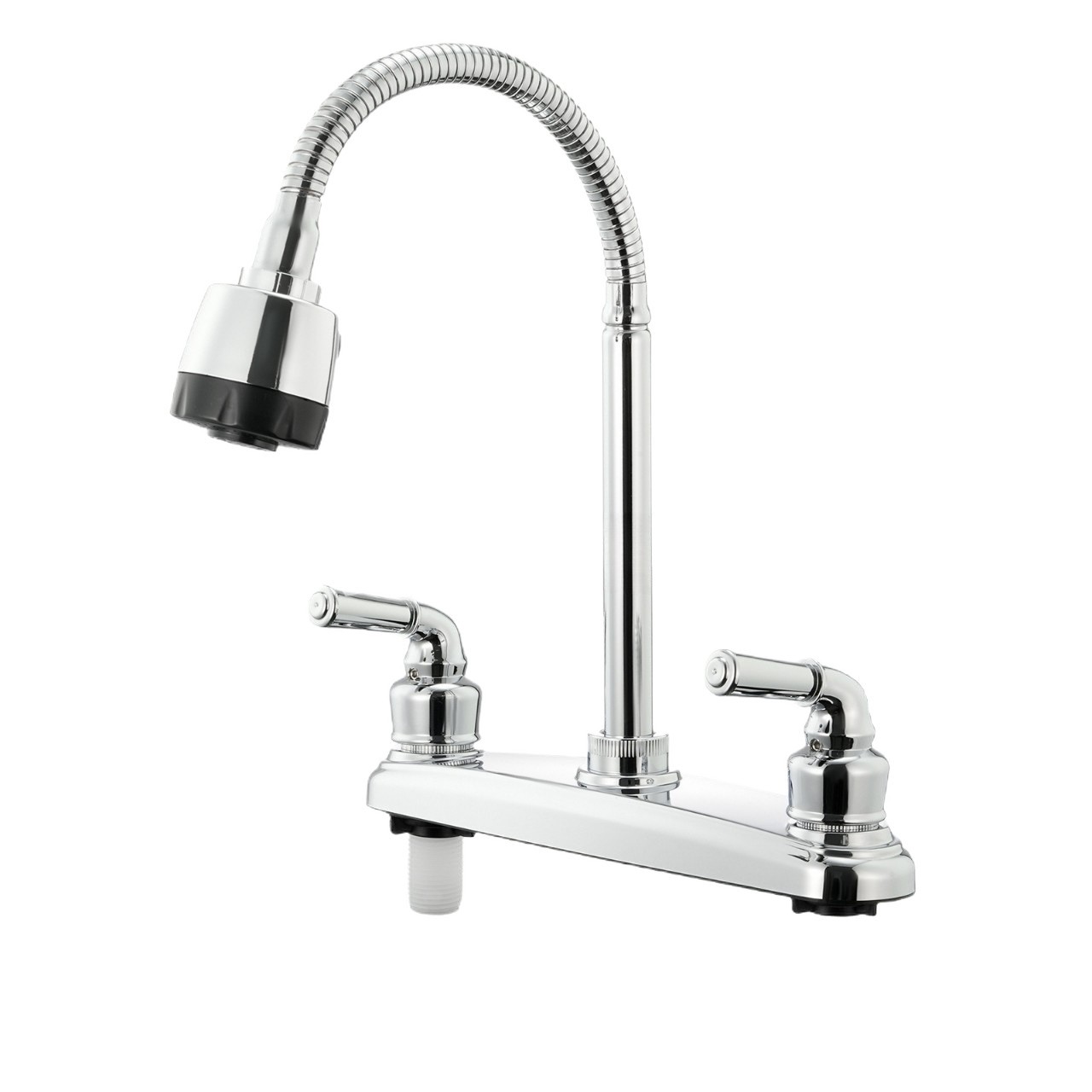 Grifo Giratorio para Lavabo 8 Pulgadas de Plástico y Acero Inoxidable, 360 Grados, A prueba de salpicaduras
