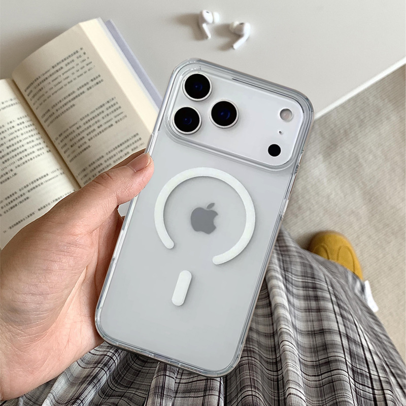 新款苹果17手机壳透明简约高级磁吸Promax全包无线充适用MagSafe|undefined