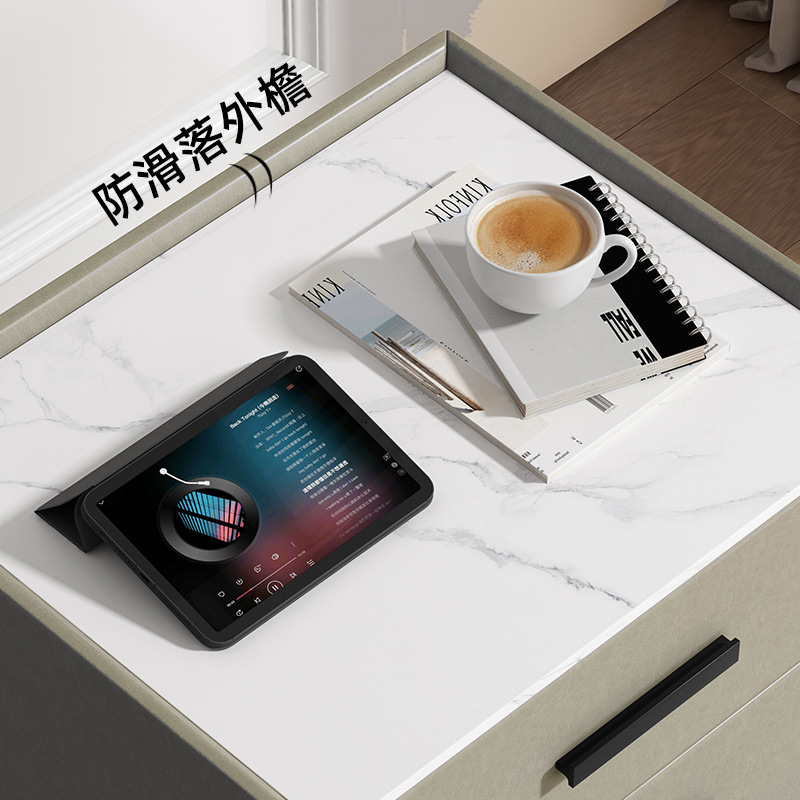 Mesa de cabezal de cama de madera sólida de corteza de roca simple gabinete de lado de la cama moderno pequeño gabinete de lujo pequeño almacenamiento dormitorio doméstico