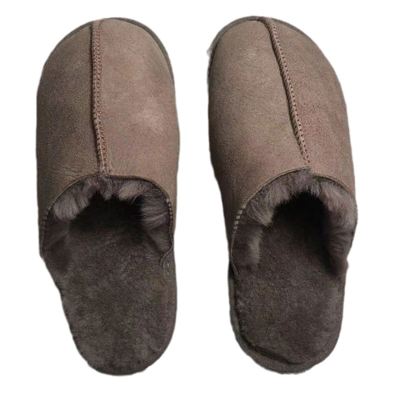 Cross-border new fur one slippers winter indoor warm men and women grinding non-slip slippers wholesale