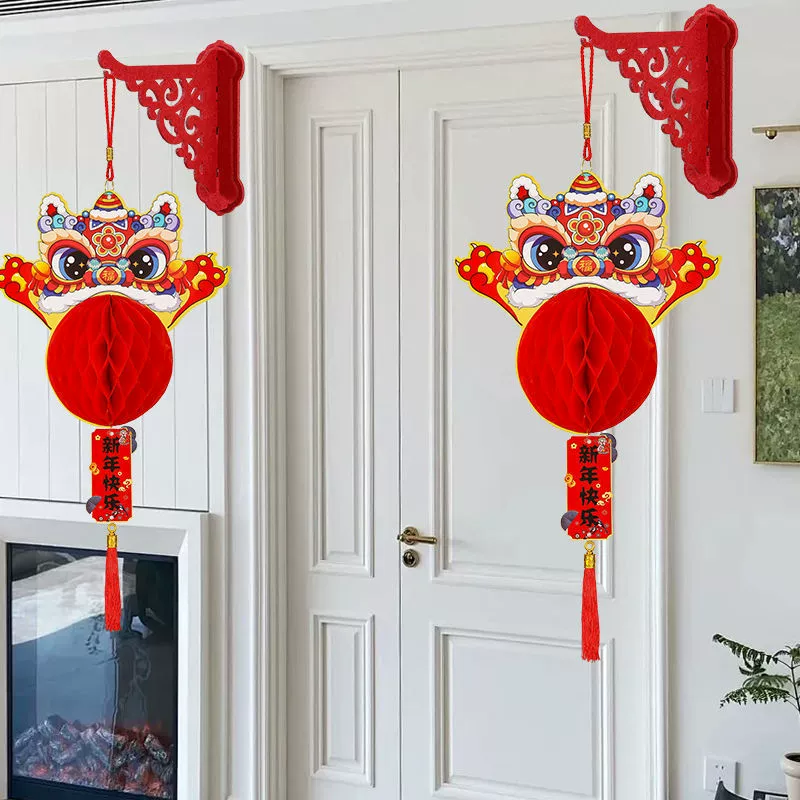 Декоративные двусторонние подвесные украшения «Год Лошади» 2026 года, новогодние и весенние праздничные декорации, маленькие подвесные фонарики