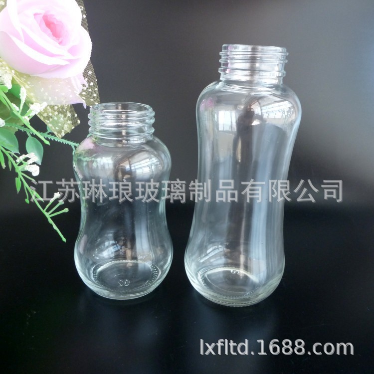 批发钢化玻璃婴儿奶瓶280ml晶白料无铅玻璃奶瓶弧身标口玻璃奶瓶
