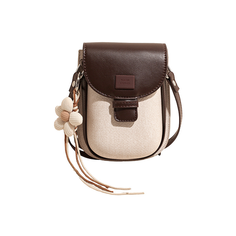 Bolso de mujer de verano popular portátil herradura de caballo bolso de teléfono móvil de textura alta moda color contraste bolso de hombro