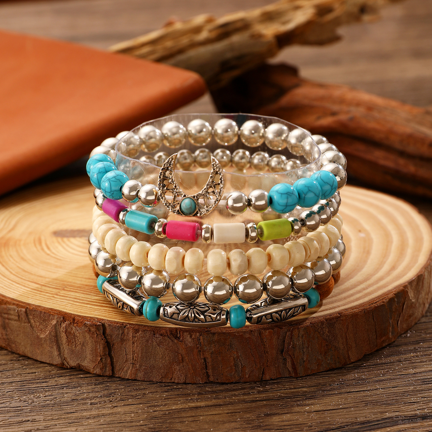38g Weight Bracelets Classification Resin Chain Material Beaded Chain Chain Type 1 Set Quantity Holiday, Daily Occasion Alloy, Resin Material Round Pattern All Seasons Season Women's Gender Vintage Style, Classic Style Style Vintage Style Classic Style Round Alloy Resin Beaded Chain Beaded Bracelets Wholesale 8