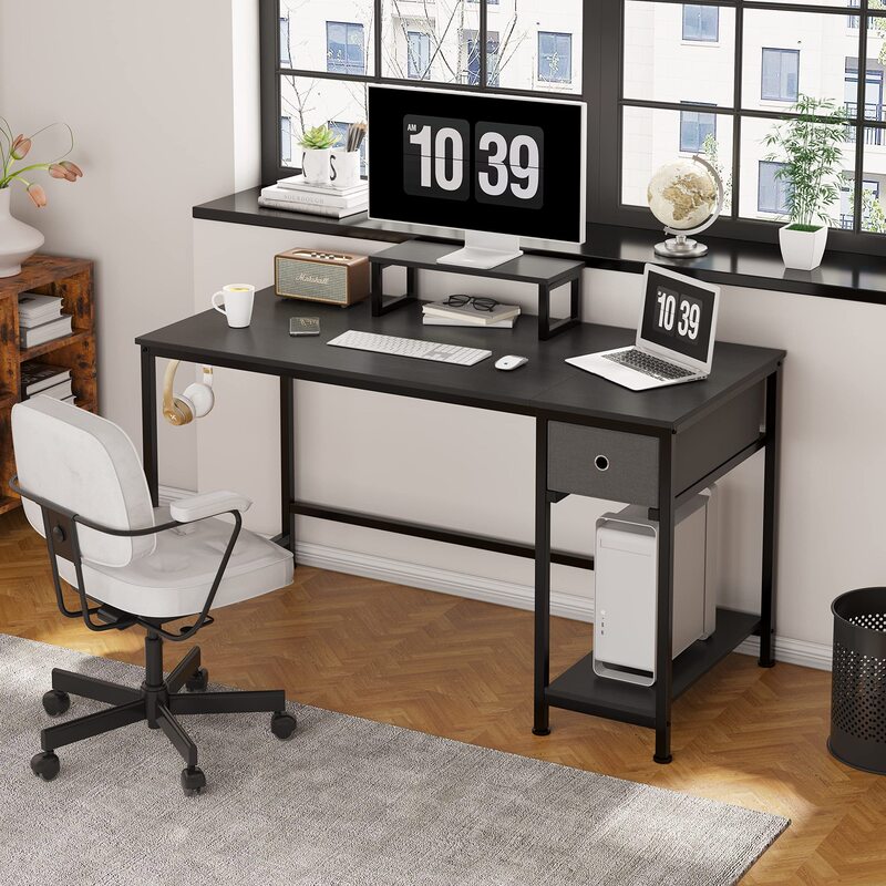 Modern simple desktop single drawer computer desk home desk with desktop desk stand bedroom student study writing desk Modern simple desktop single drawer computer desk home desk with desktop desk stand bedroom student study writing desk