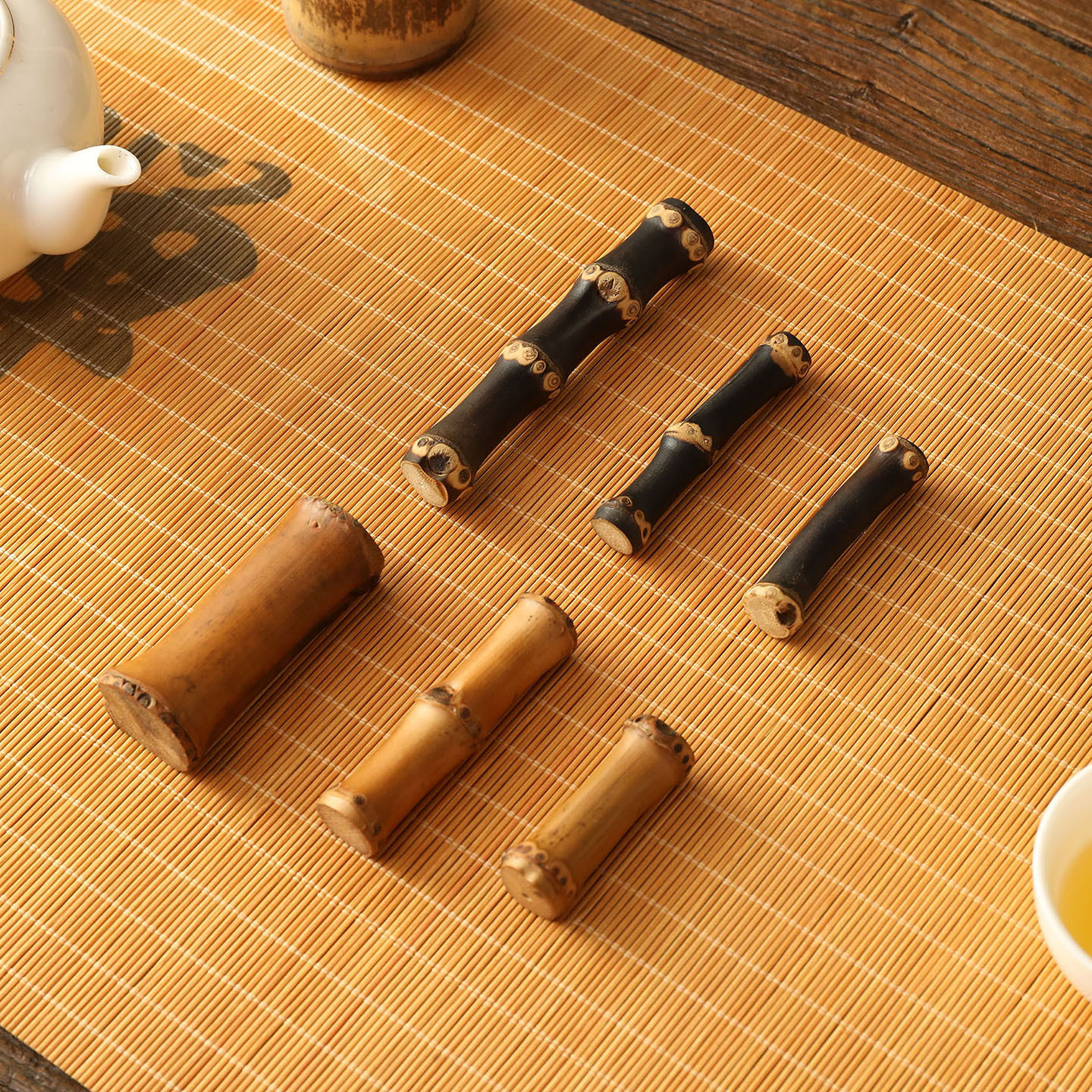 天然老竹鞭茶搁架茶搁置茶夹搁置茶枕笔搁笔架笔枕筷子架茶道零配