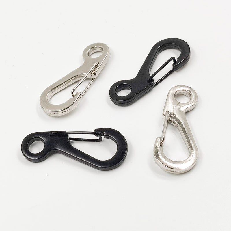 两件套锌合金钩扣圆圈s钩锌合金旋转钩扣挂扣尼龙绳快钩迷你小弹