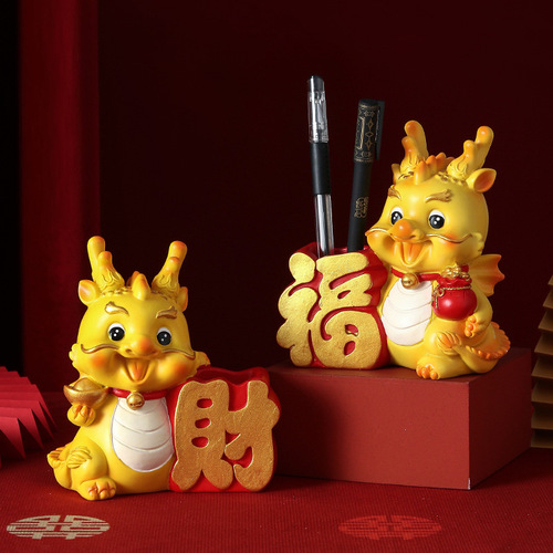 Creative national trend baby dragon decoration ornaments Year of the Dragon zodiac ornaments office desktop lucky resin doll ornaments