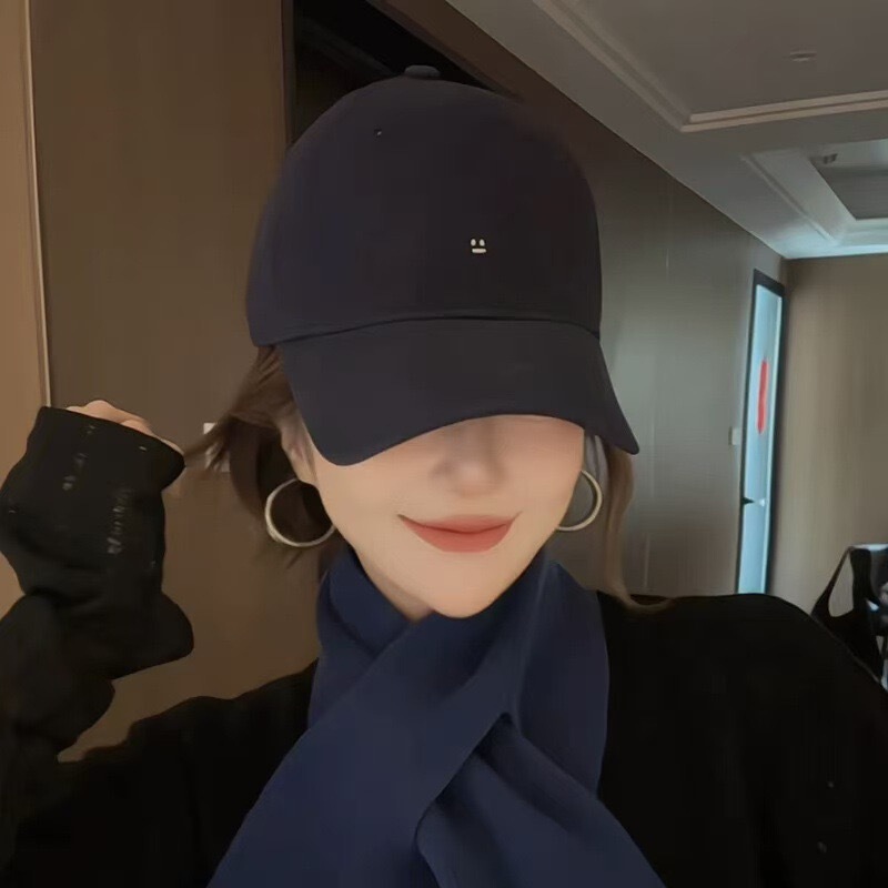 Robot Korean Style New Versatile Baseball Cap for Women, Korean Version Soft-Top Breathable Comfortable Cap That Makes the Face Look Smaller, Smiley Face Cap Robot Korean Style New Versatile Baseball Cap for Women, Korean Version Soft-Top Breathable Comfortable Cap That Makes the Face Look Smaller, Smiley Face Cap