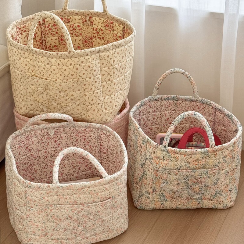 Cross-border Floral Dirty Clothes Basket Fresh Garden Ins Style High-value Underwear Sundries Portable Large Capacity Storage Basket