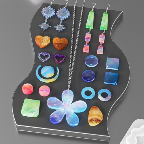38 types of Epoxy Earring Molds Crystal Stone Ancient Style Hollow Pendant Earrings Earrings Resin Jewelry Silicone Molds