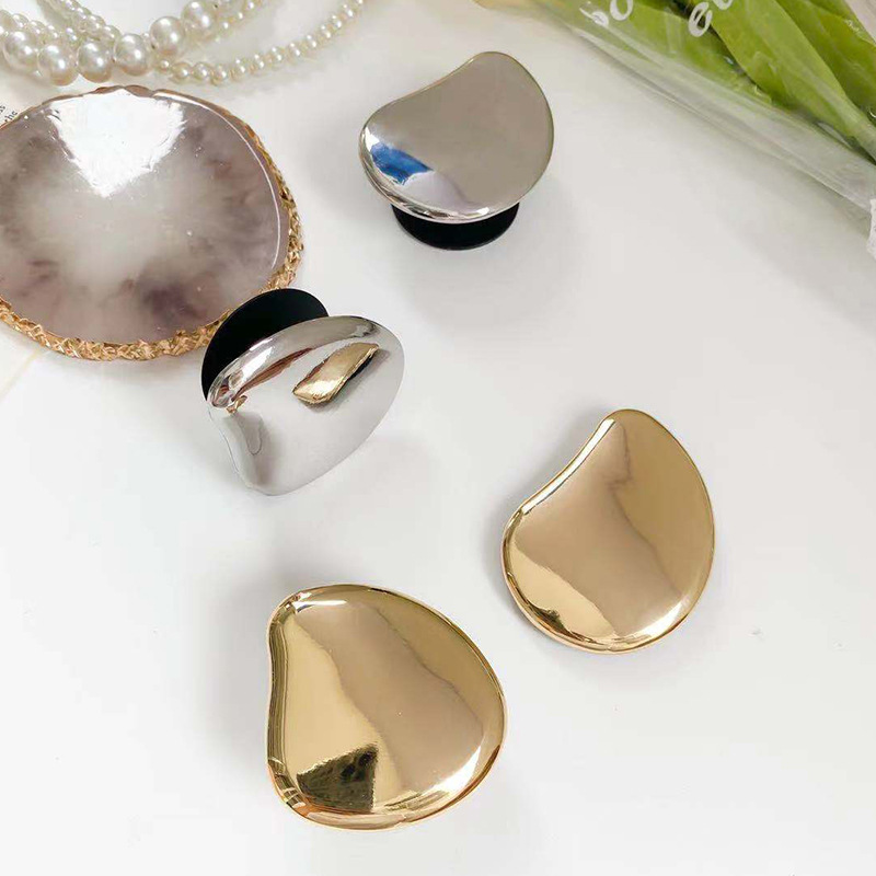 40g Weight Universal Applicable Brands Mobile Phone Holder Classification Metal Material Irregular, Solid Color Pattern Simple Style Style Simple Style Irregular Solid Color Metal Universal Phone Cases 3