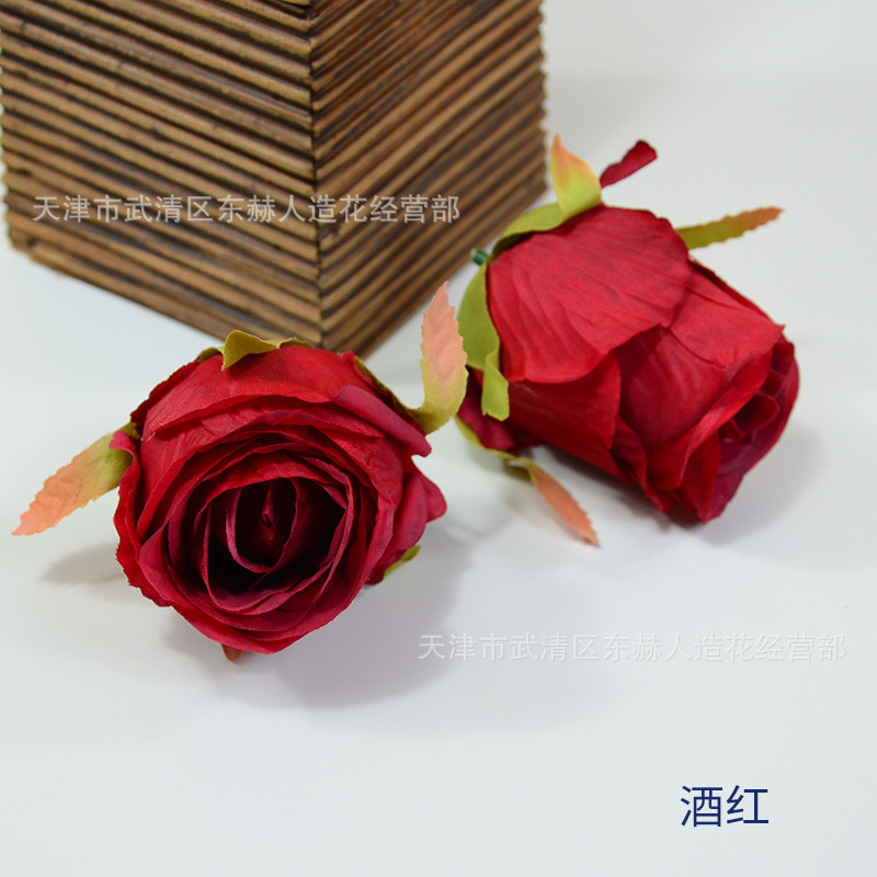 油絵のバラの花の頭のつぼみの芯のバラの花のバラの壁の装飾の手の花の帽子の花はdiyの花輪を作ります。|undefined