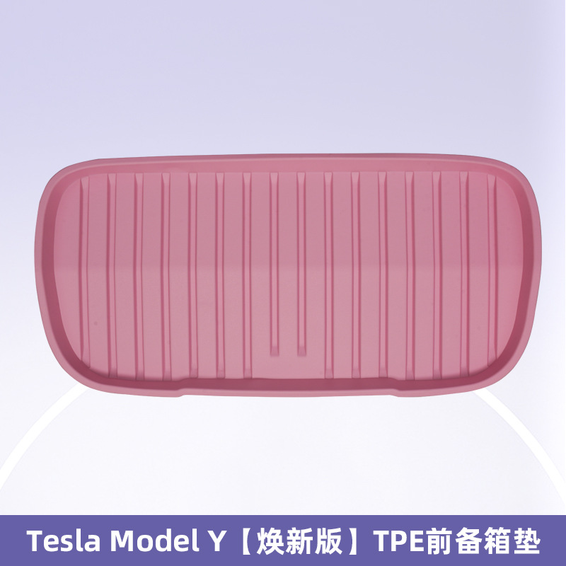 Para Tesla 2025 Modelo Y / 3 Nuevo 3D todo el tiempo TPE rosa almohadilla de pie cojín trasero