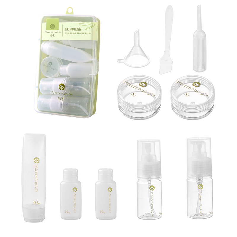 Bolsa de viaje, subembotellado de cosméticos, bolsa de viaje, cuidado de la piel, gel de ducha, base líquida, caja de transporte, kit de lavado y extrusión