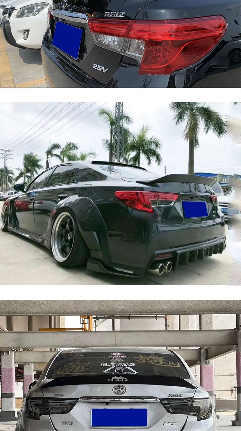 Suitable for Toyota Reiz Rear Spoiler, 05-17 Models, Special Duckbill Style for Old and New Reiz Modification, No-Drill Abs Rear Spoiler