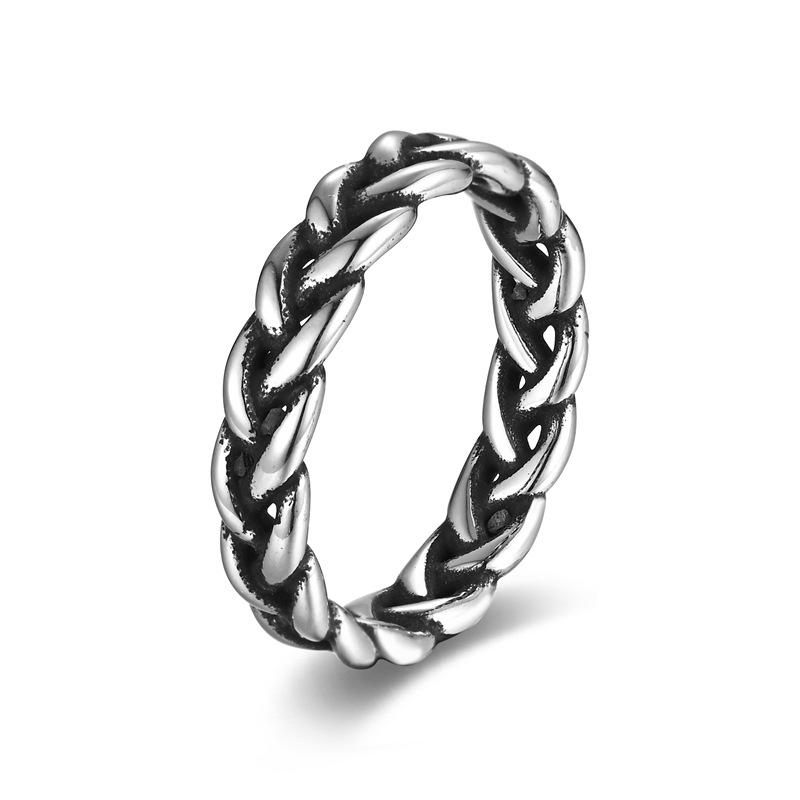 Polishing Design Punk Streetwear Geometric 304 Stainless Steel Polishing Men's Rings Men Band Rings