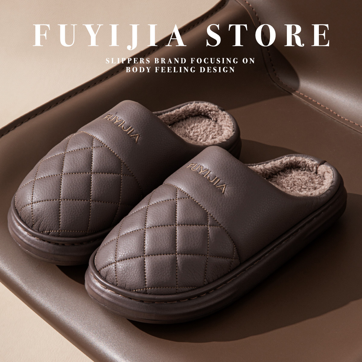 Zapatillas de algodón para hombres de invierno grueso interior antideslizante, calentamiento y espessado, zapatillas de gran tamaño para hombres transpirables para el hogar