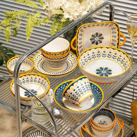 北欧高颜值轻奢ins风创意礼品家用批发陶瓷碗碟套装盘碗勺子碟子