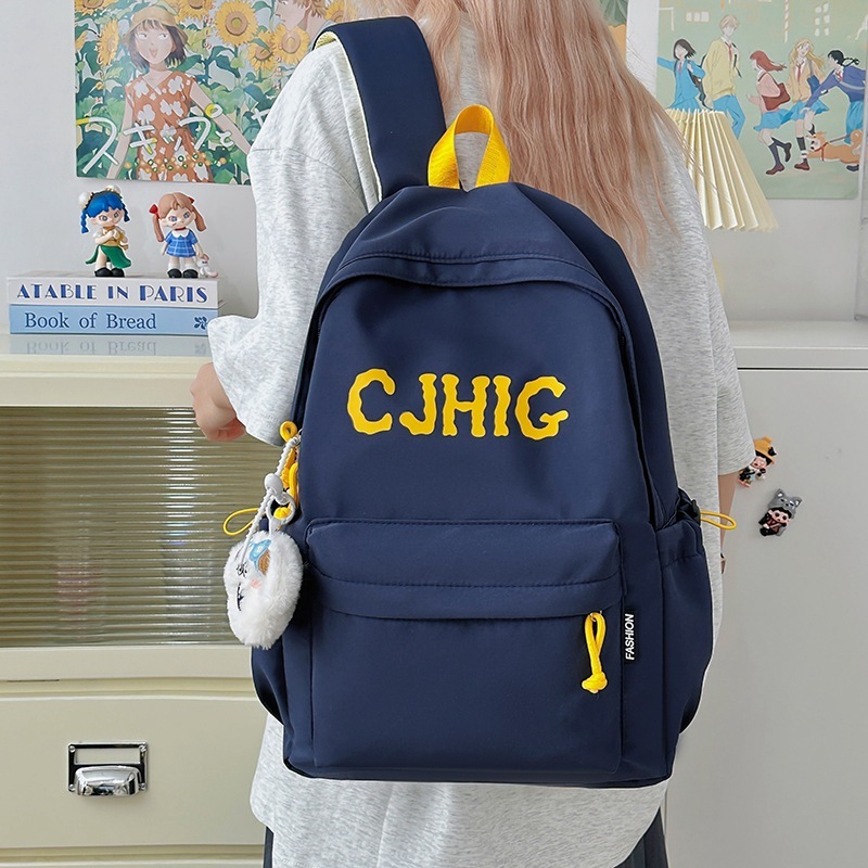 新しいスタイルのレタートレンディでクールな学生スクールバッグ、軽量で大容量、中学生と高校生向けのシンプルで見栄えの良いバックパック卸売|undefined