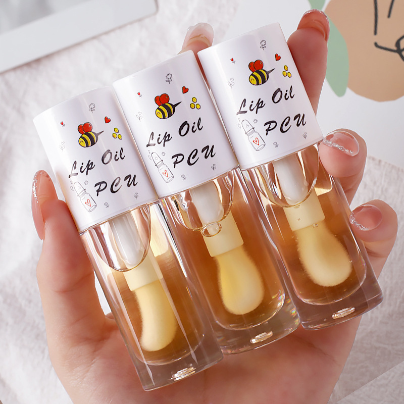 PCU moisturizing honey lip oil glass lip gloss transparent lip glaze colorless lip balm care for lips