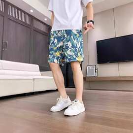 短裤男夏季美式休闲街头时尚百搭印花五分大裤衩潮薄款沙滩裤子男