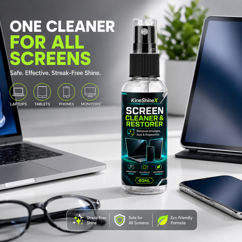 Kineshinex Screen Cleaning and Repair Spray Is Suitable for Mobile Phones, Tablets, Laptops, Monitors, and Televisions