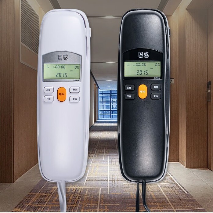 Guowei GW8A Caller ID Wall-Mounted Telephone for Hotels, Inns, and Offices; Automatic Cord Rewind; LCD Display