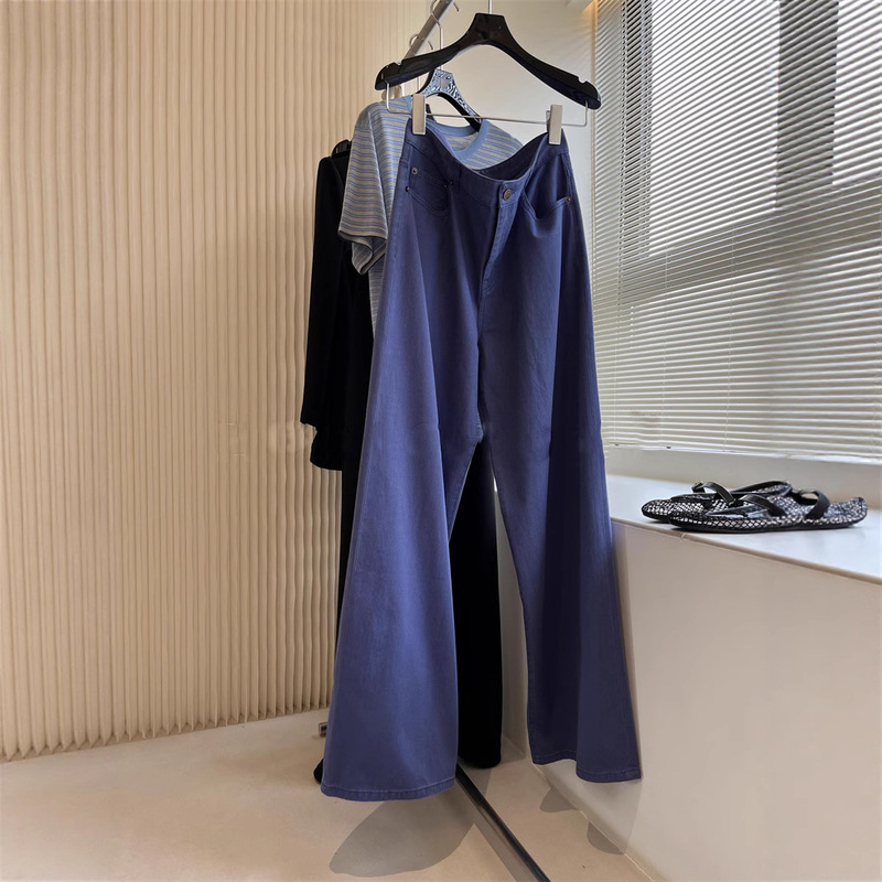 In-Stock Trendy Blue-Purple Japanese-Style Heavy-Duty Cotton Wide-Leg Jeans, One-Piece Dropshipping Available In-Stock Trendy Blue-Purple Japanese-Style Heavy-Duty Cotton Wide-Leg Jeans, One-Piece Dropshipping Available