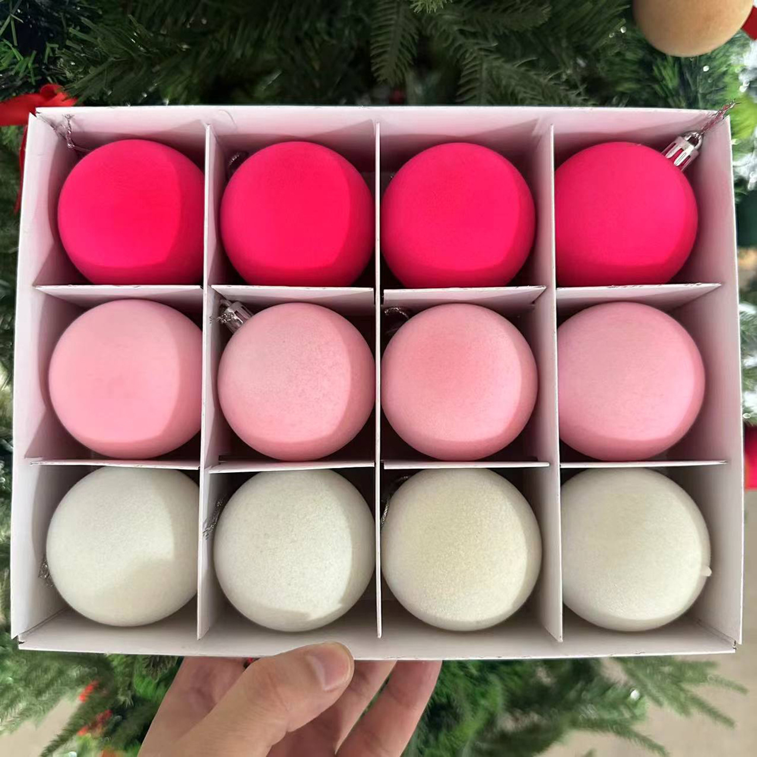 Bolas de Navidad 12 / Pink White