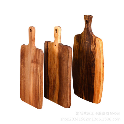 Cross-border wooden pizza board, household double-sided cutting board, wooden chopping board, Acacia wood cutting board