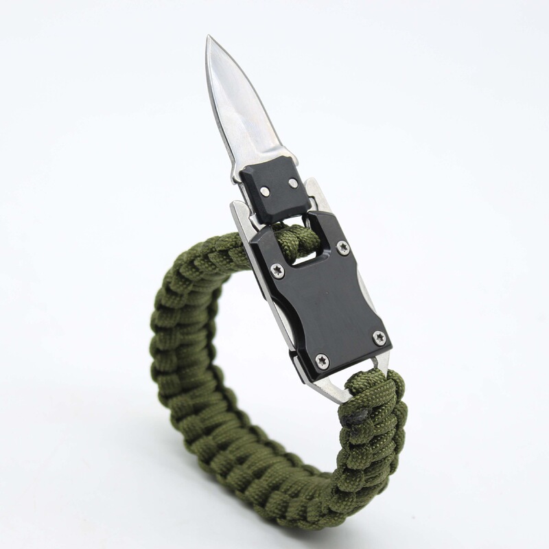 Cross-Border Tactical Bracelet Multi-Functional Paracord Hand-Woven Bracelet Knife for Men and Women Outdoor Self-Defense Camping Survival Bracelet