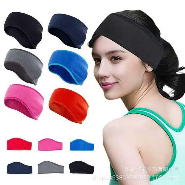 Cross-border outdoor cycling sports headband fleece hood, plush ear-protecting headband, warm ear-covering hood wholesale