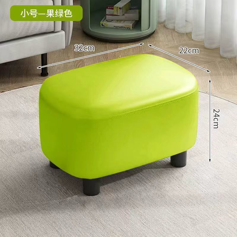 レザースツール、家庭用ジェリービーンスツール、リビングルームソファスツール、靴交換スツール、小さなスツール、軽い高級感、シンプル、超柔らかい、クリエイティブなロースツールYF|undefined