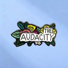 繁花The Audacity珐琅胸针个性英文标语徽章外套包包小众配饰礼物