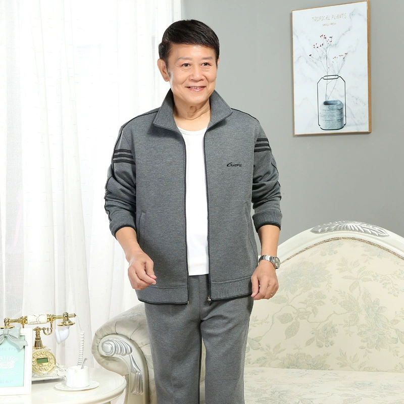 Спортивное пальто Dad Спортивная одежда среднего и пожилого возраста Весенняя и осенняя одежда больших размеров Спортивная одежда больших размеров мужской топ для утренних упражнений для бега