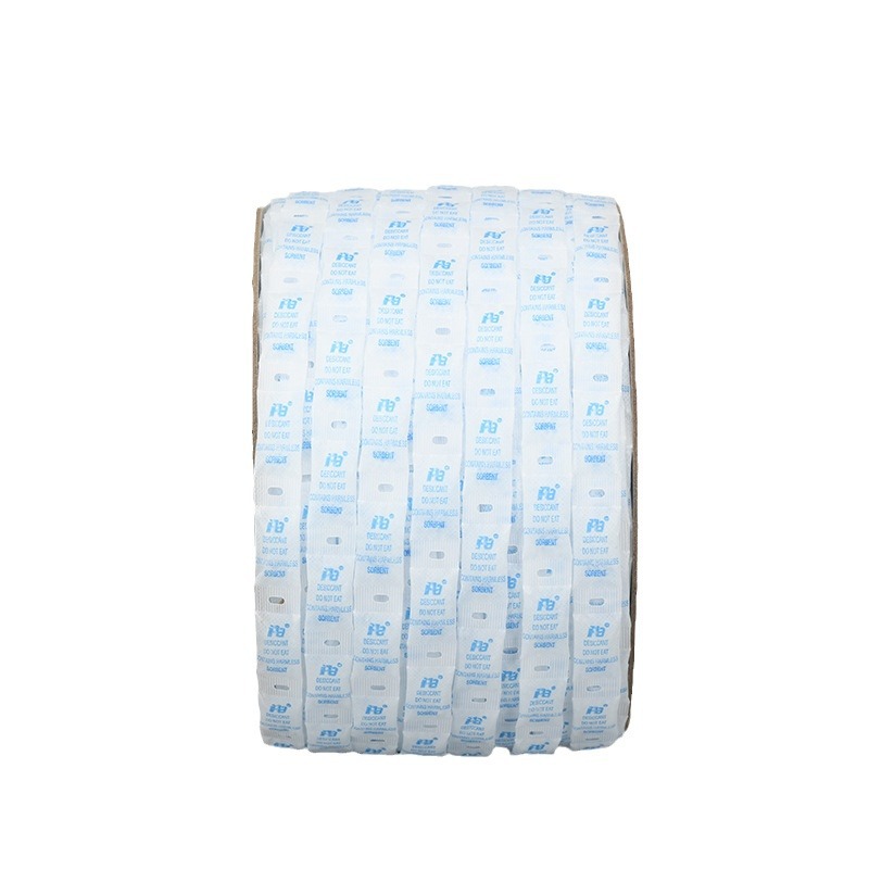 [Chengfeng] fabricante 1G en forma de rollo en inglés versión de silicona desecante de grado alimenticio punzonado desecante en forma de cadena