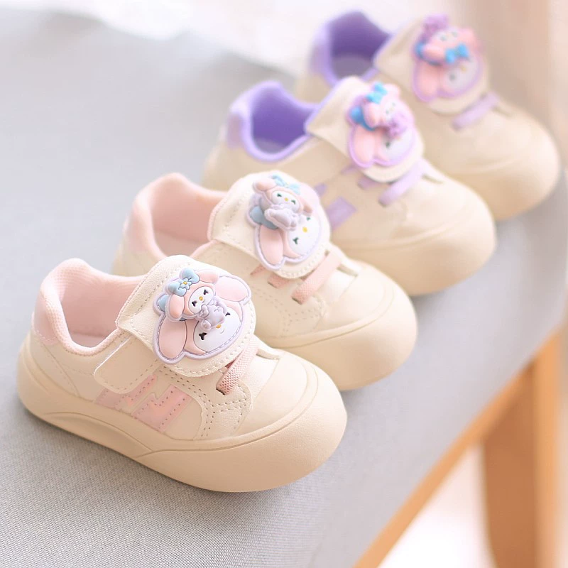 Детская обувь Детская мягкая подошва ходунки 1-2 1-3 года для девочек Баотоу повседневная обувь мультфильм маленькая белая обувь для девочек