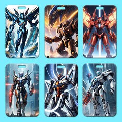 高達feel卡套批發塑料滑蓋學生校牌飯卡胸牌小卡通工作證卡套門禁