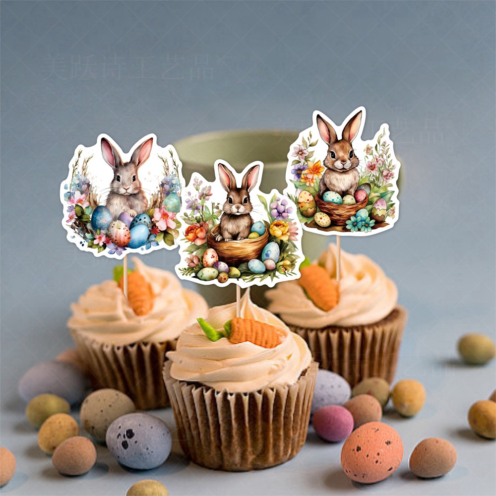 Amazon Pascua Festival Fiesta decoración pastel inserción conejo tema Fiesta pastel decoración plug-in