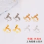 保色手工包金18k耳夹